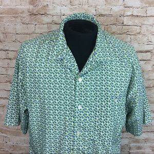 OP Geometric Print Button Front Shirt Large